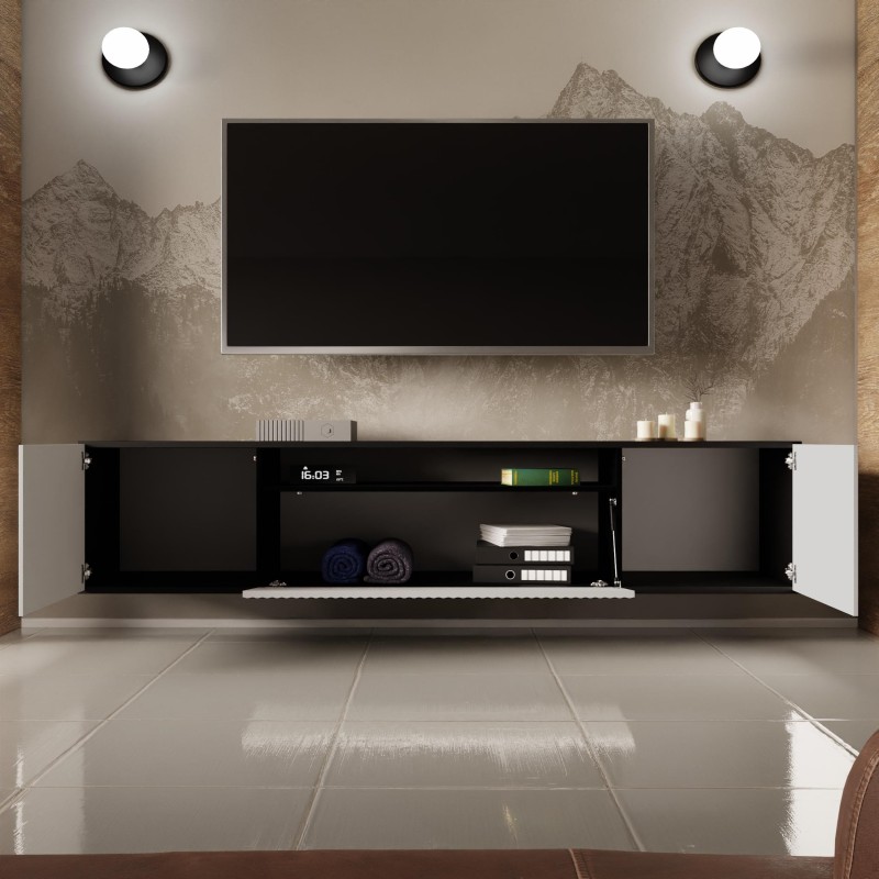 Szafka RTV z ozdobnym frezowaniem NOE | BeautySofa24.pl