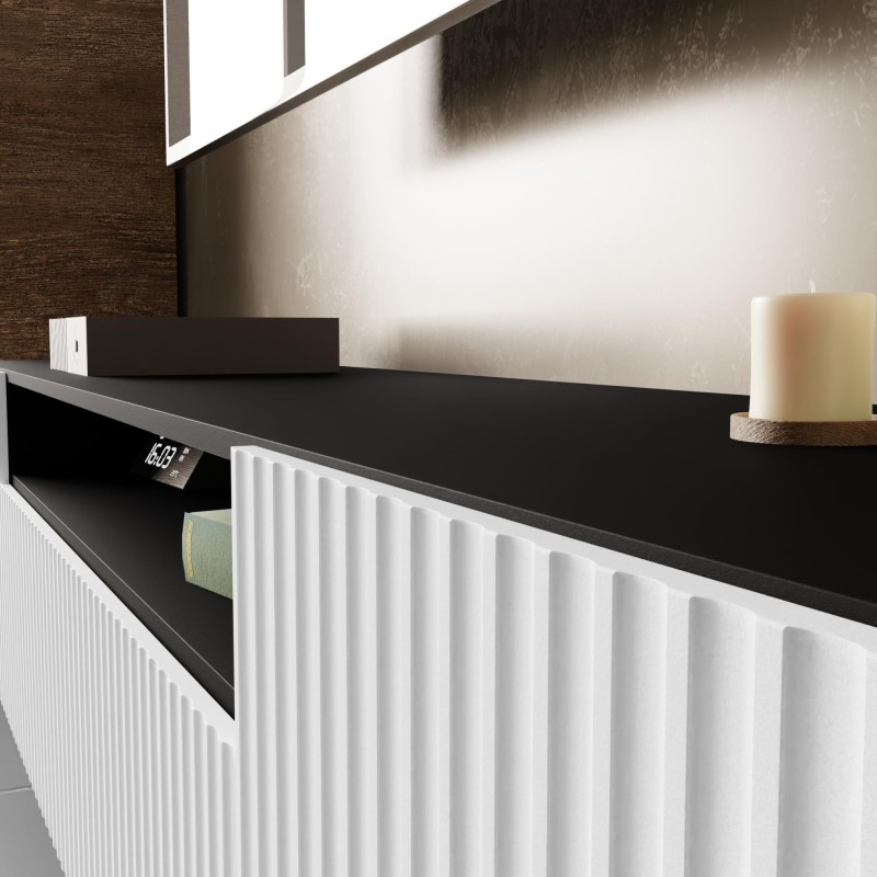 Szafka RTV z ozdobnym frezowaniem NOE | BeautySofa24.pl