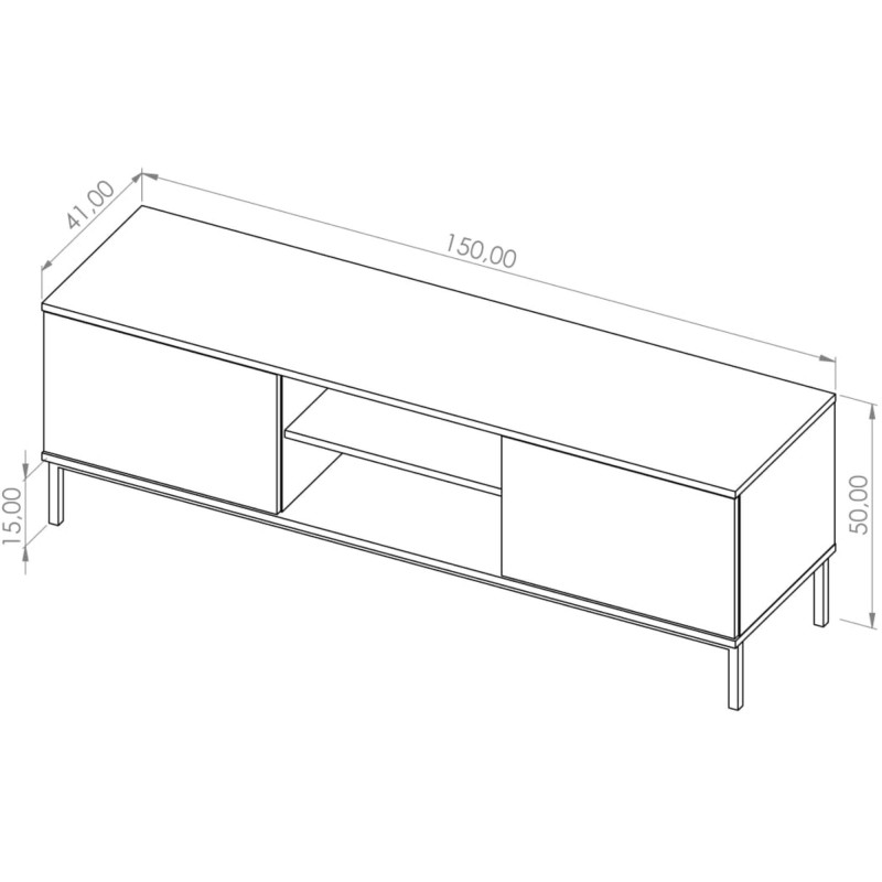Szafka RTV na metalowym stelażu 2D QUERTY | BeautySofa24.pl