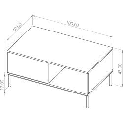 Drewniany Stolik kawowy z szufladą QUERTY | BeautySofa24.pl