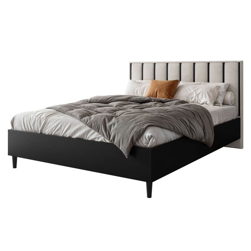 Łóżko sypialniane 160x200 Szare STELLE | BeautySofa24.pl