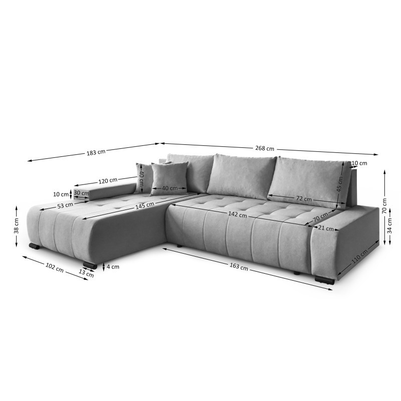 Narożnik rozkładany DRACO L | BeautySofa24.pl