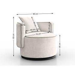 Fotel obrotowy DOLCE z poduszką | BeautySofa24.pl