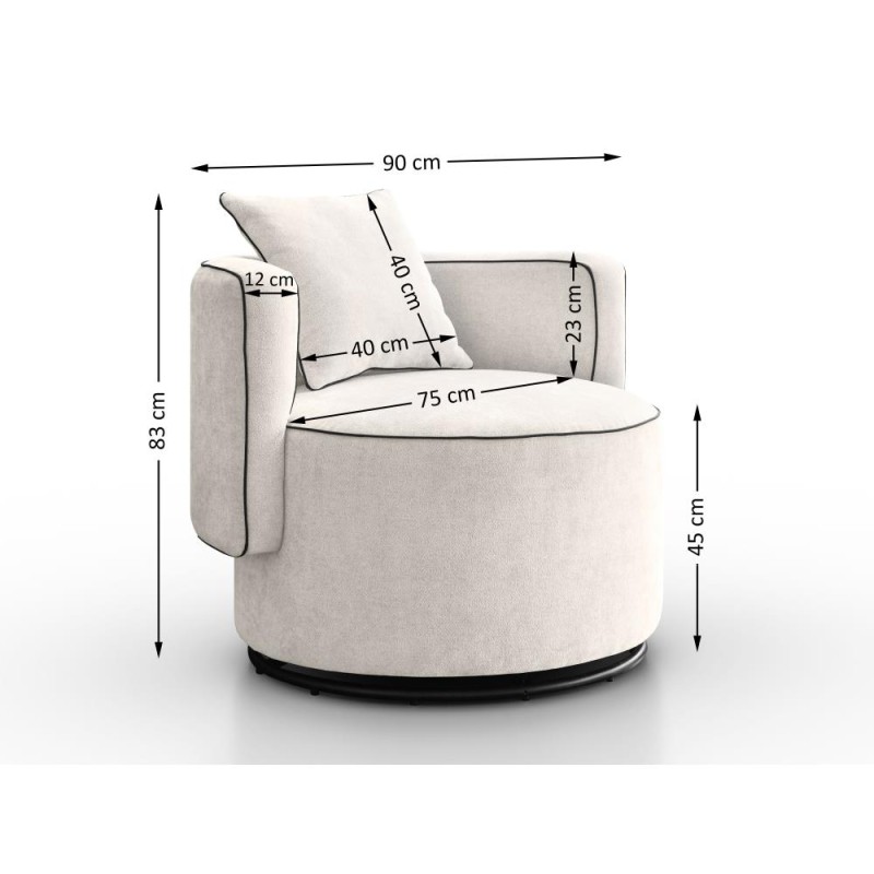 Fotel obrotowy DOLCE z poduszką | BeautySofa24.pl