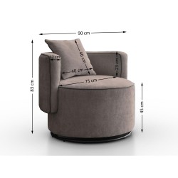 Fotel obrotowy DOLCE z poduszką | BeautySofa24.pl