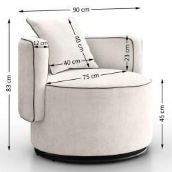 Fotel obrotowy DOLCE z poduszką | BeautySofa24.pl