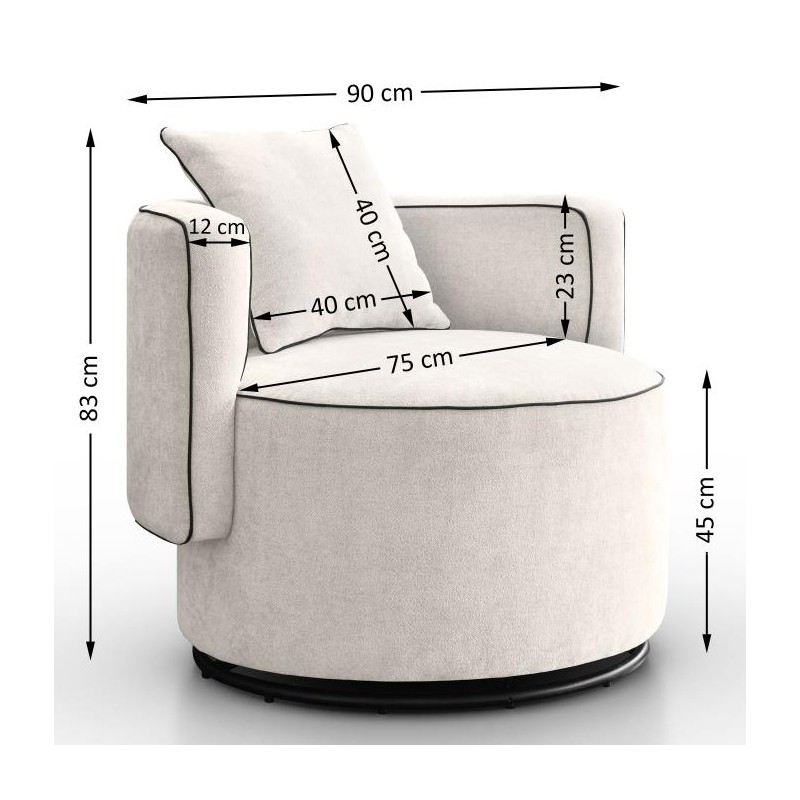 Fotel obrotowy DOLCE z poduszką | BeautySofa24.pl