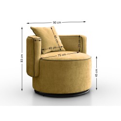 Fotel obrotowy z podnóżkiem Dolce | BeautySofa24.pl