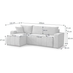 Narożnik z funkcją spania Mori |  BeautySofa24.pl