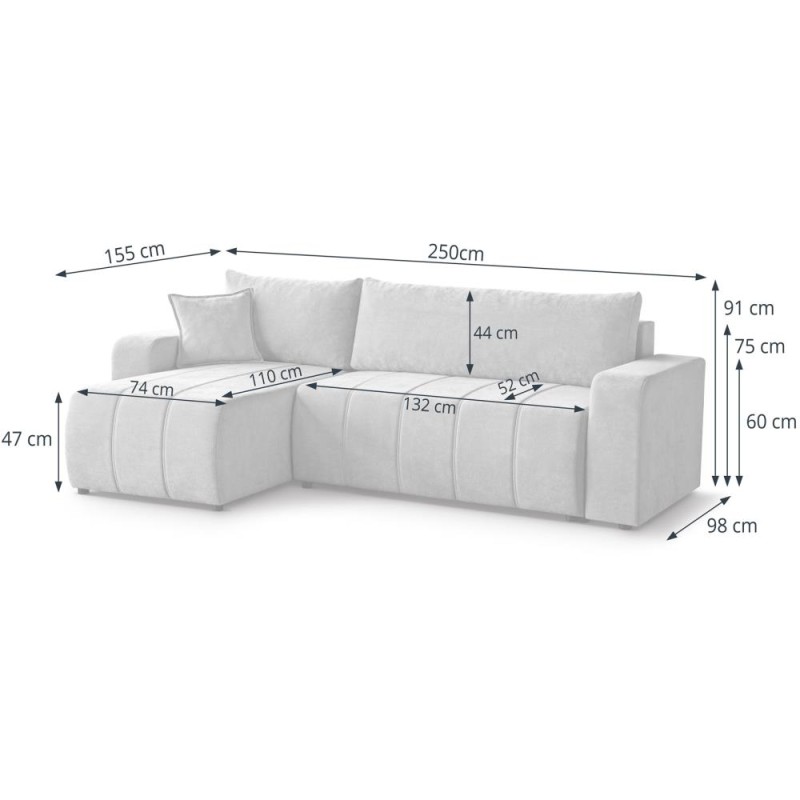 Narożnik z funkcją spania Mori |  BeautySofa24.pl