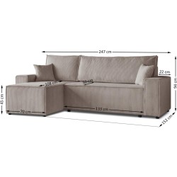 Narożnik z funkcją spania HEKTOR | Beautysofa24.pl