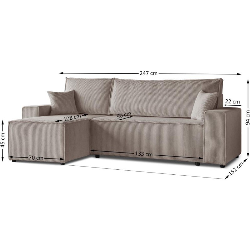 Narożnik z funkcją spania HEKTOR | Beautysofa24.pl