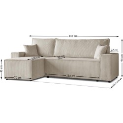 Narożnik z funkcją spania HEKTOR | Beautysofa24.pl