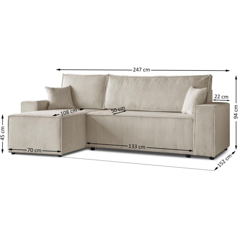 Narożnik z funkcją spania HEKTOR | Beautysofa24.pl