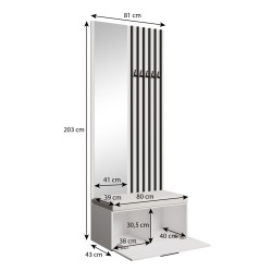 Garderoba z siedziskiem MARGARET II | BeautySofa24.pl