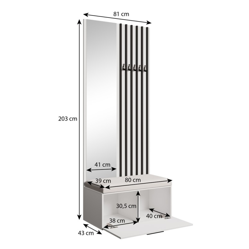 Garderoba z siedziskiem MARGARET II | BeautySofa24.pl