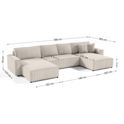 Narożnik z funkcją spania PARYS U ❤︎ BeautySofa24.pl