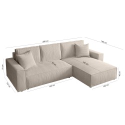 Narożnik z funkcją spania PARYS L | Beautysofa24.pl