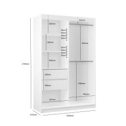 Szafa z szufladami bez lustra MARIO II | BeautySofa24.pl