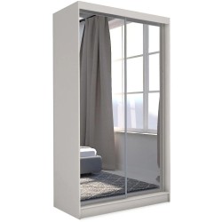 Szafa przesuwna z lustrem DEBRA w kolorze beżowym