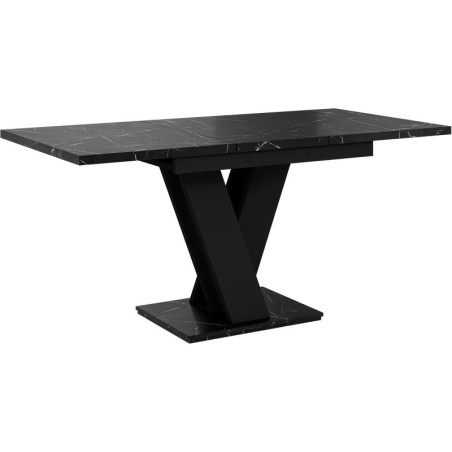 Stół do salonu, prostokątny, czarny, marmurowy, rozkładany