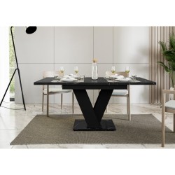 stół do jadalni i salonu Masiv Royal z minimalistycznymi krzesłami, z przodu