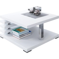 Stolik kawowy biały, Kyoto White, na białym tle