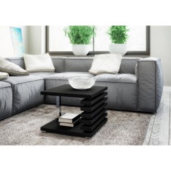 Stolik kawowy Kyoto +2 Black na dywanie przy idealnej i komponującej się aranżacji wnętrza