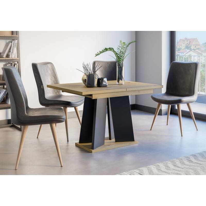 Stół w stylu Loft w pokoju dziennym z krzesłami, złożony