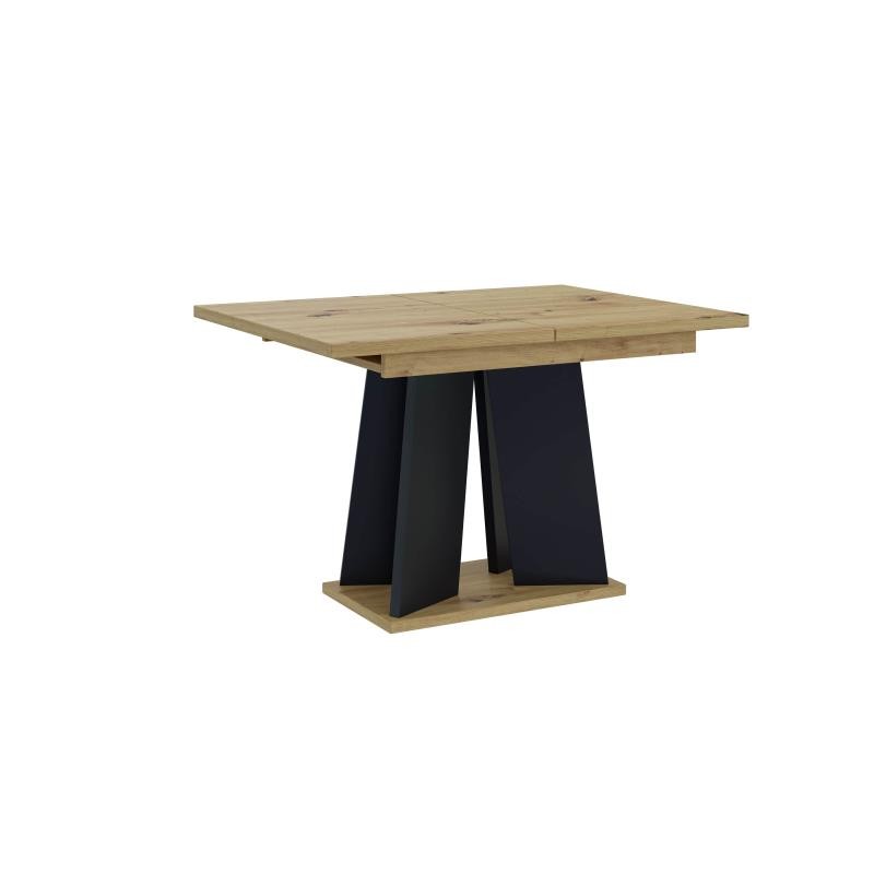 Stół do jadalni rozkładany, złożony na białym tle