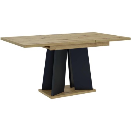 Stół do jadalni rozkładany, rozłożony na białym tle