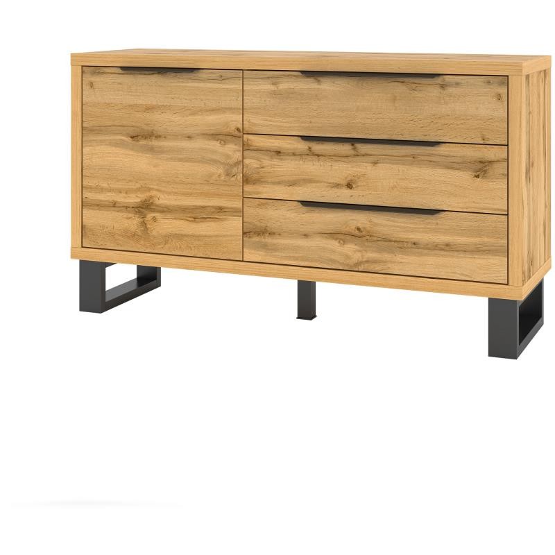 Komoda jednodrzwiowa Halle na białym tle