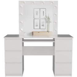 Toaletka z lustrem Marina II biała na białym tle przód