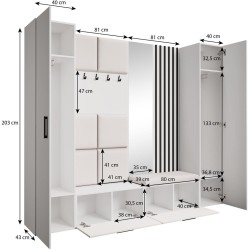 Garderoba do przedpokoju I + II + IV Margaret  | BeautySofa24.pl