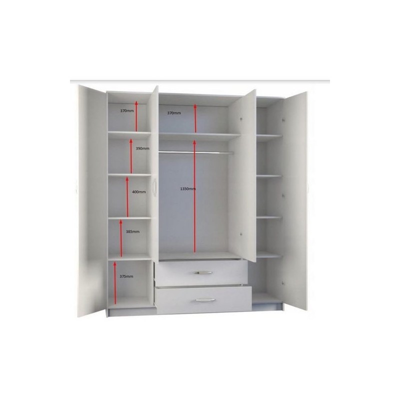 Szafa z lustrem i szufladami NOAH | BeautySofa24.pl