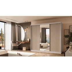 Szafa przesuwna z lamelami i szufladami HELIX II | BeautySofa24.pl