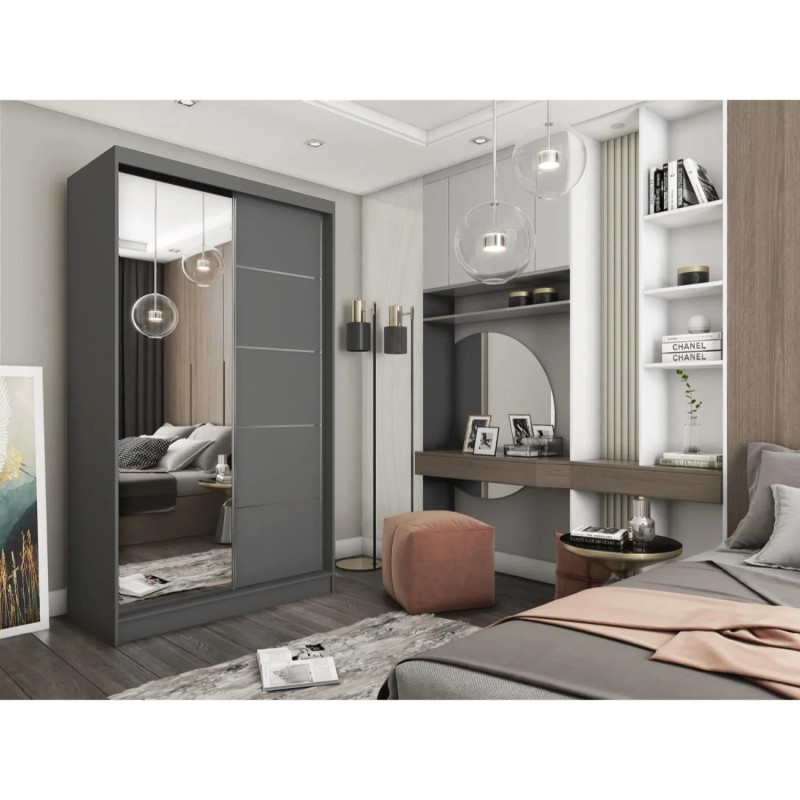 Szafa przesuwna z lustrem i szufladami MARIKA II | Beautysofa24.pl