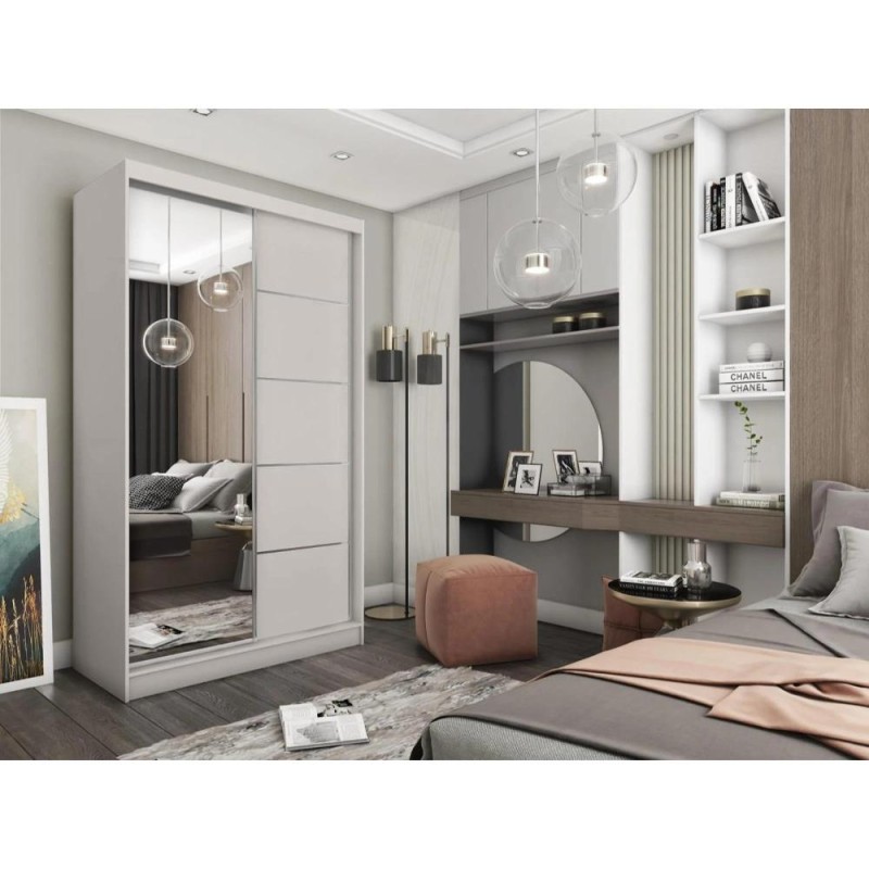 Szafa przesuwna z lustrem i szufladami MARIKA II | Beautysofa24.pl