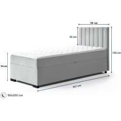 Łóżko pojedyncze z pojemnikiem ERIC | Beautysofa24.pl