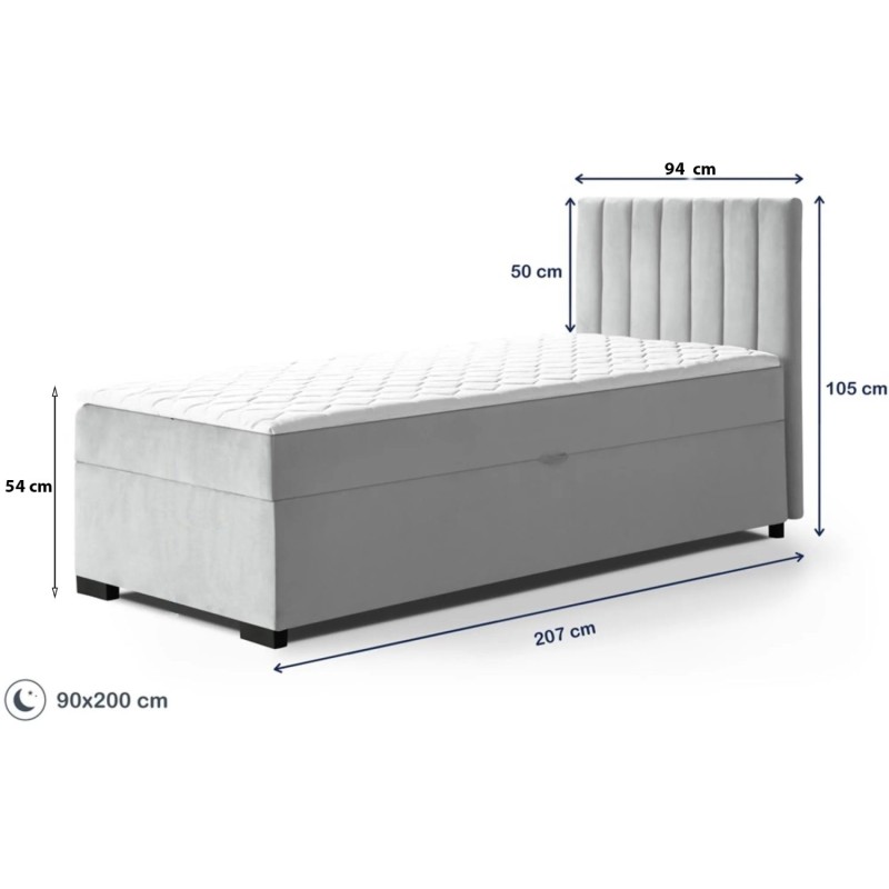 Łóżko pojedyncze z pojemnikiem ERIC | Beautysofa24.pl