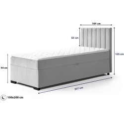 Łóżko pojedyncze z pojemnikiem ERIC | Beautysofa24.pl