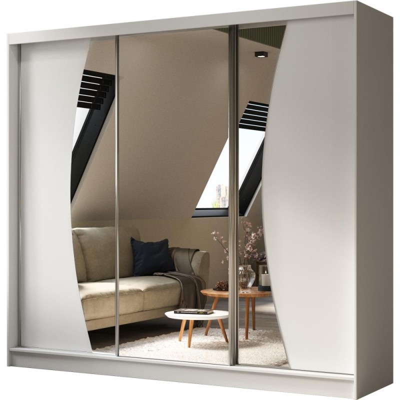 Szafa przesuwna z lustrem i szufladami VOX II | Beautysofa24.pl