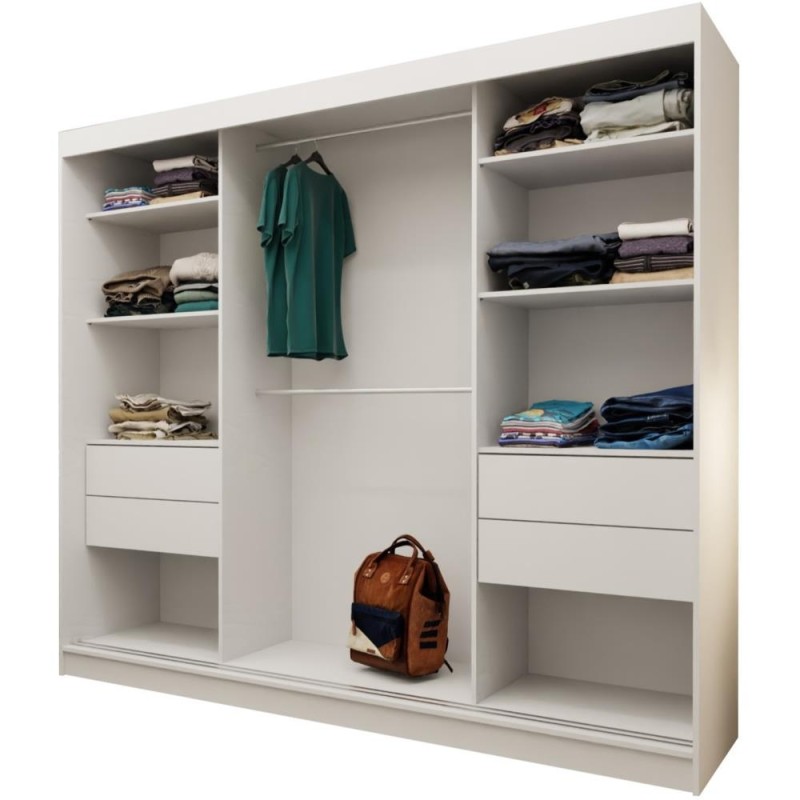 Szafa przesuwna z lustrem i szufladami VOX II | Beautysofa24.pl