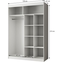 Szafa przesuwna z lustrem PACO | BeautySofa24.pl