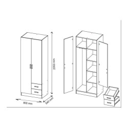 Szafa z lustrem i szufladami ROMA | BeautySofa24.pl