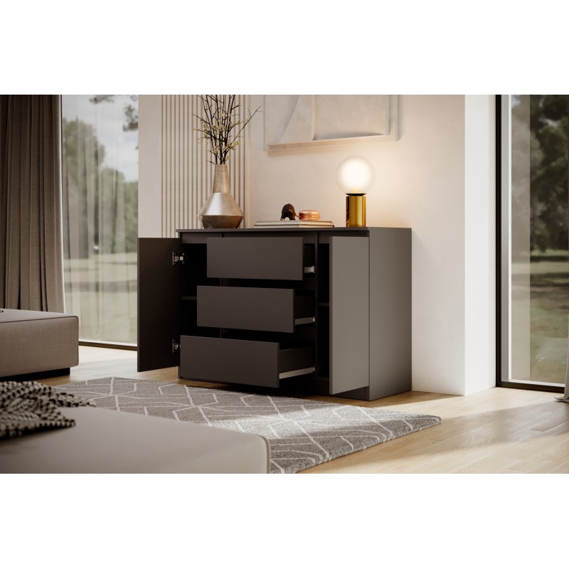 Komoda dwudrzwiowa z trzema szufladami LEMON | Beautysofa24.pl