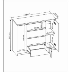 Komoda dwudrzwiowa z czterema szufladami LEMON | Beautysofa24.pl