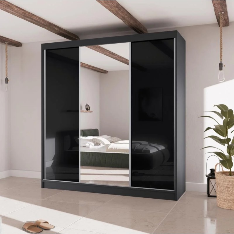 Szafa przesuwna z lustrem i szufladami VELIS II