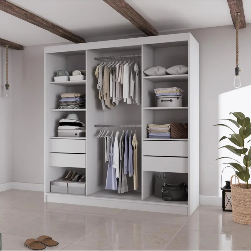 Szafa przesuwna z lustrem i szufladami VELIS II