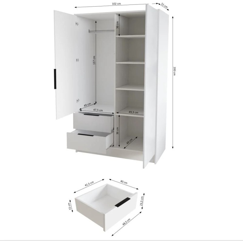 Szafa z drzwiami skrzydłowymi NIKO